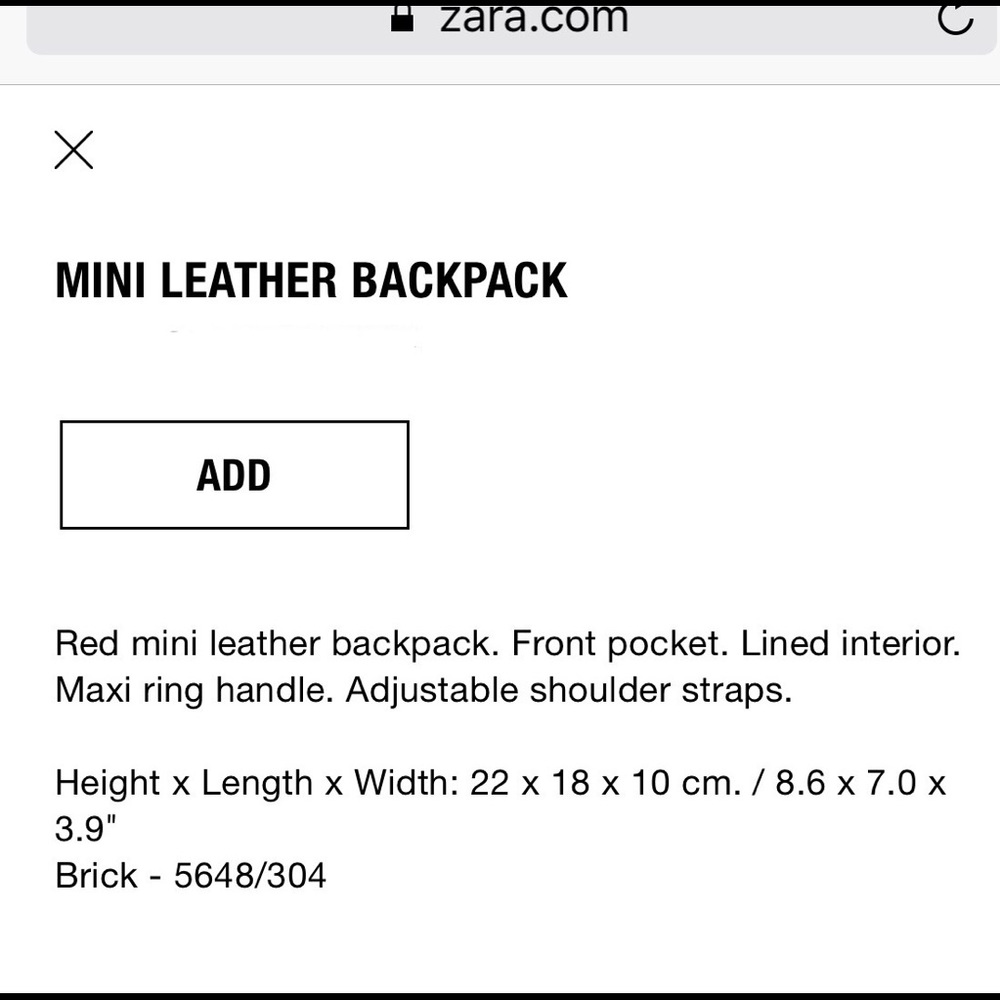 NWOT Zara Mini Suede Backpack Gold Ring, Rust Blk - Picture 7 of 8